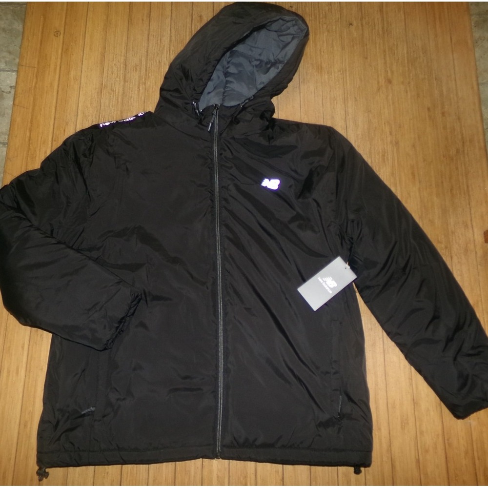 NEW BALANCE MENS L/S FULL ZIP INSULATED JACKET~BLACK~SZ LRG~NWT